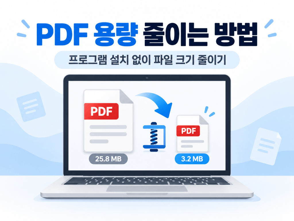 PDF 용량 줄이는 방법|프로그램 설치 없이 파일 크기 줄이기